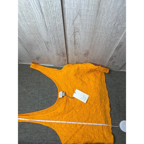 Orange Textured Crop Tank Top & White Tie-Front Crop Cami Lot of 2 Beach Cruise - Picture 11 of 13